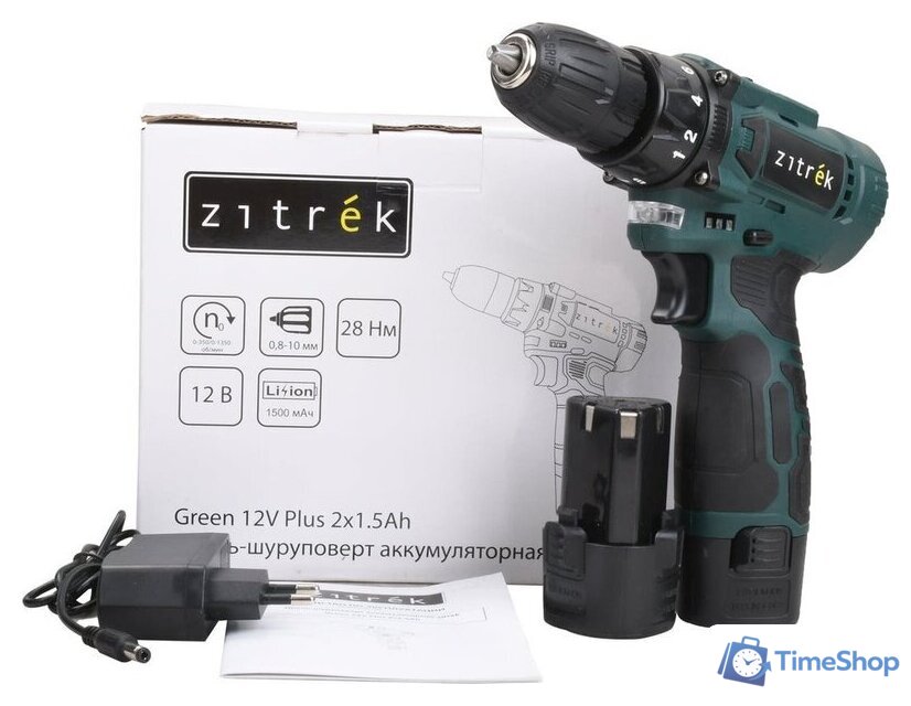 Дрель-шуруповерт Zitrek Green 12V Plus 085-1014 (с 2-мя АКБ) - Изображение №2 — Интернет-магазин Time-Shop
