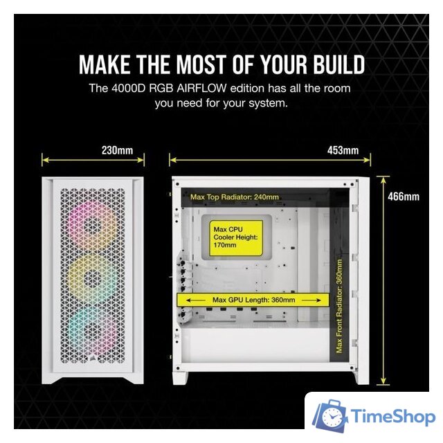Корпус Corsair iCUE 4000D RGB Airflow CC-9011241-WW - Изображение №7 — Интернет-магазин Time-Shop