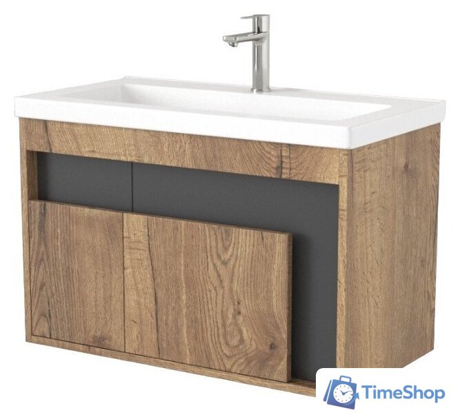  Дабер Тумба под умывальник 016 Тобага/Эридан 80 Т16.8Т.0.22 (дуб галифакс/серый) - Изображение №1 — Интернет-магазин Time-Shop