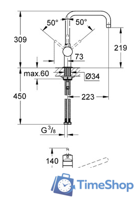 Смеситель Grohe Minta 32488DC0 - Изображение №2 — Интернет-магазин Time-Shop