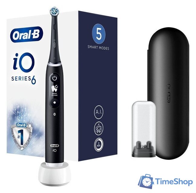 Электрическая зубная щетка Oral-B iO 6 (black lava) - Изображение №1 — Интернет-магазин Time-Shop