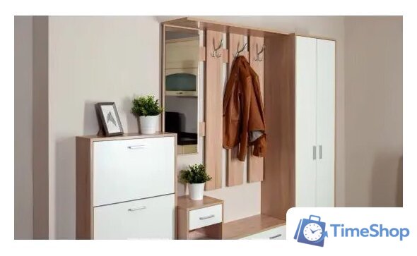 Стенка Империал Интер в прихожую (дуб сонома/белый) - Изображение №4 — Интернет-магазин Time-Shop