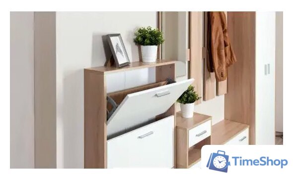 Стенка Империал Интер в прихожую (дуб сонома/белый) - Изображение №9 — Интернет-магазин Time-Shop