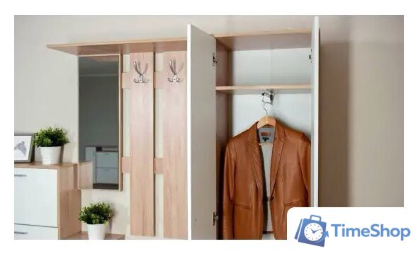 Стенка Империал Интер в прихожую (дуб сонома/белый) - Изображение №6 — Интернет-магазин Time-Shop