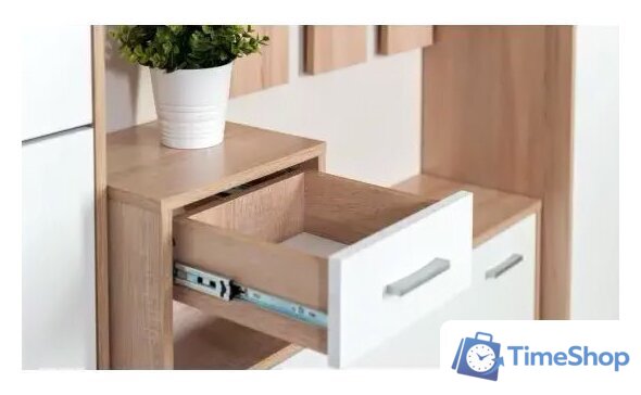 Стенка Империал Интер в прихожую (дуб сонома/белый) - Изображение №11 — Интернет-магазин Time-Shop