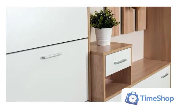 Стенка Империал Интер в прихожую (дуб сонома/белый) - Изображение №7 — Интернет-магазин Time-Shop