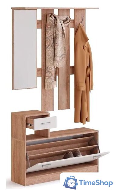 Стенка Империал Интер в прихожую (дуб сонома/белый) - Изображение №1 — Интернет-магазин Time-Shop