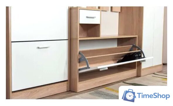 Стенка Империал Интер в прихожую (дуб сонома/белый) - Изображение №10 — Интернет-магазин Time-Shop