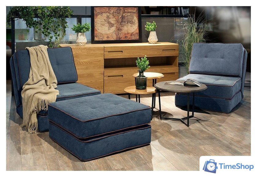 Кресло-кровать Лама-мебель Раскладное Марио (Bahama Denim/Bahama Grey) - Изображение №13 — Интернет-магазин Time-Shop