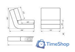 Кресло-кровать Лама-мебель Раскладное Марио (Bahama Denim/Bahama Grey) - Изображение №2 — Интернет-магазин Time-Shop