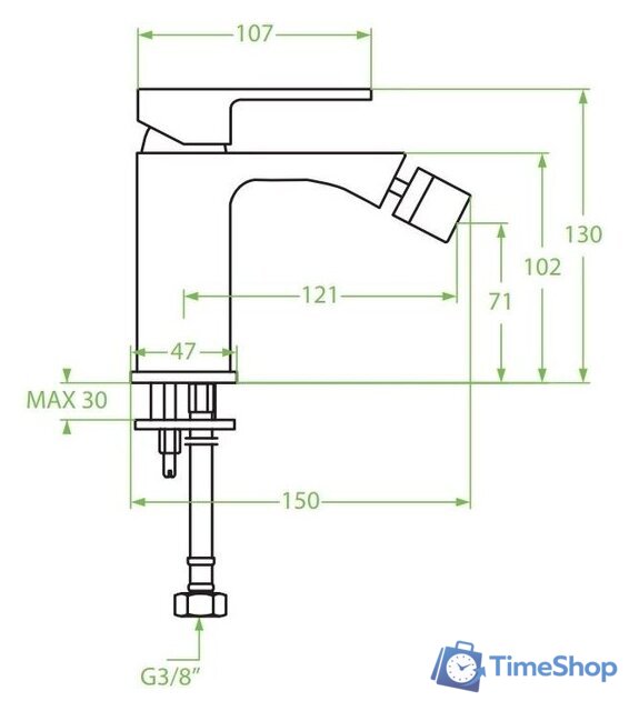 Смеситель Laveo Kvadrato BLQ 032D - Изображение №2 — Интернет-магазин Time-Shop