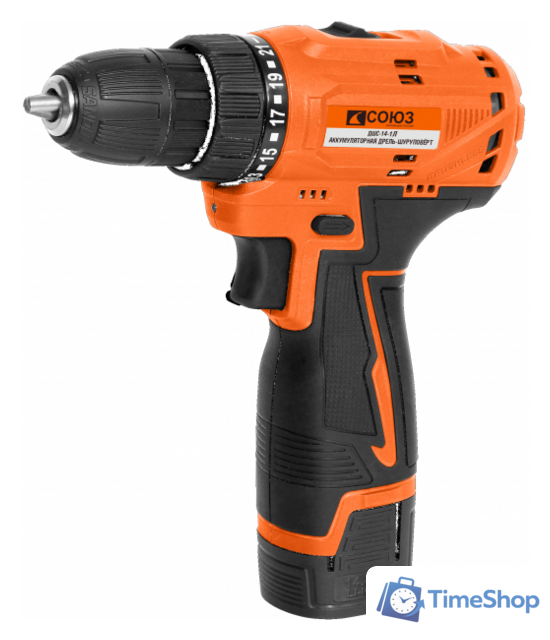 Дрель-шуруповерт Союз ДШС-14-1Л (с 2-мя АКБ, кейс) - Изображение №1 — Интернет-магазин Time-Shop