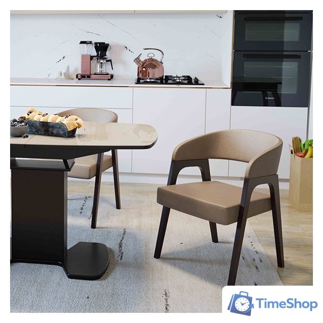 Стул с подлокотниками Трия Техас (графит №219 Велюр Jercy graphite/белый матовый) - Изображение №3 — Интернет-магазин Time-Shop