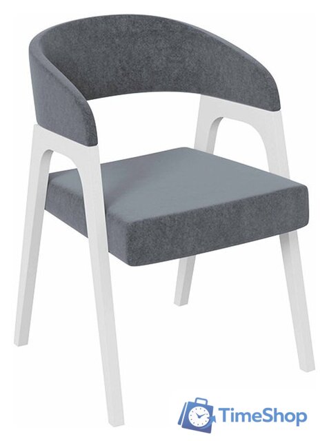 Стул с подлокотниками Трия Техас (графит №219 Велюр Jercy graphite/белый матовый) - Изображение №1 — Интернет-магазин Time-Shop