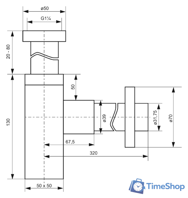Сифон Deante NHC 032K - Изображение №2 — Интернет-магазин Time-Shop