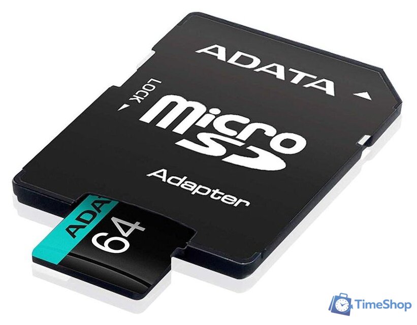 Карта памяти ADATA Premier Pro AUSDX64GUI3V30SA2-RA1 microSDXC 64GB (с адаптером) - Изображение №3 — Интернет-магазин Time-Shop