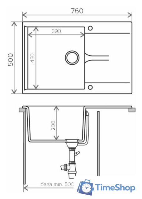 Кухонная мойка Polygran Gals 760 (песочный 302) - Изображение №2 — Интернет-магазин Time-Shop