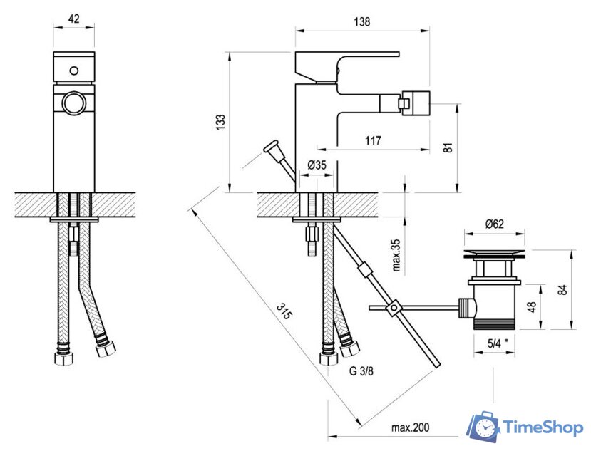 Смеситель Ravak Chrome-CR 055.00 [X070055] - Изображение №5 — Интернет-магазин Time-Shop