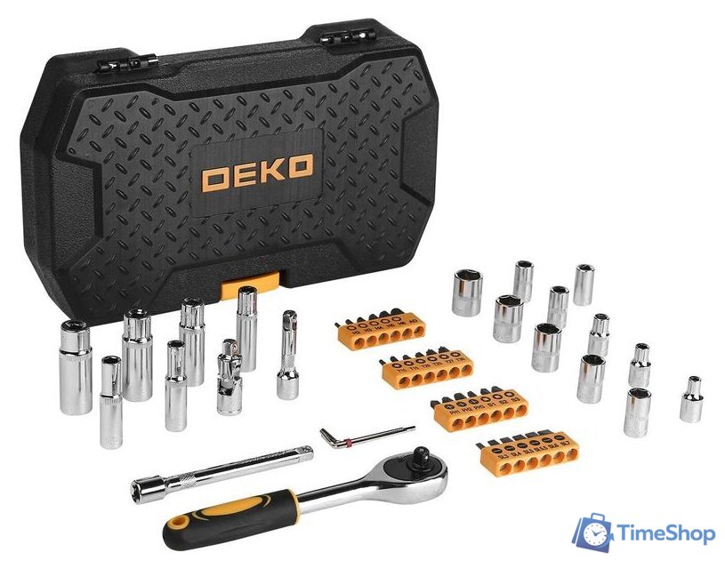 Набор трещотка с головками и битами Deko DKMT49 (49 предметов) - Изображение №3 — Интернет-магазин Time-Shop