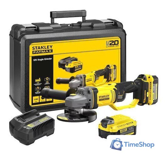 Угловая шлифмашина Stanley SFMCG400M2K (с 2-мя АКБ, кейс) - Изображение №1 — Интернет-магазин Time-Shop