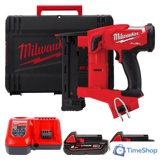 Степлер Milwaukee M18 FNCS18GS-202X Fuel 4933471940 (с 2-мя АКБ, кейс) - Изображение №1 — Интернет-магазин Time-Shop