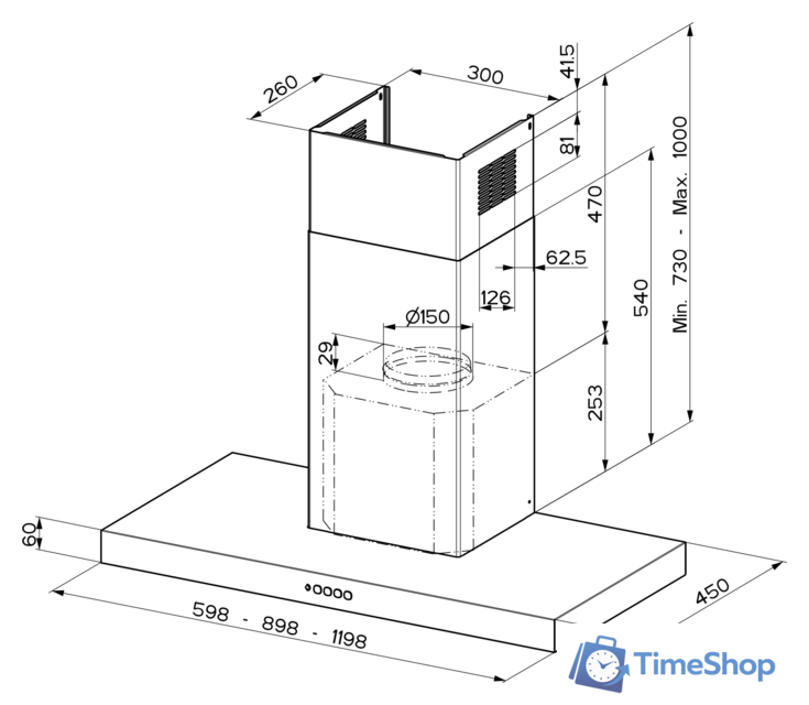 Кухонная вытяжка Faber Stilo Comfort X A120 325.0615.638 - Изображение №2 — Интернет-магазин Time-Shop