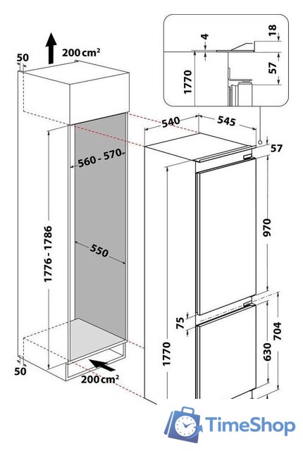 Холодильник Whirlpool WHC18 T132 - Изображение №9 — Интернет-магазин Time-Shop