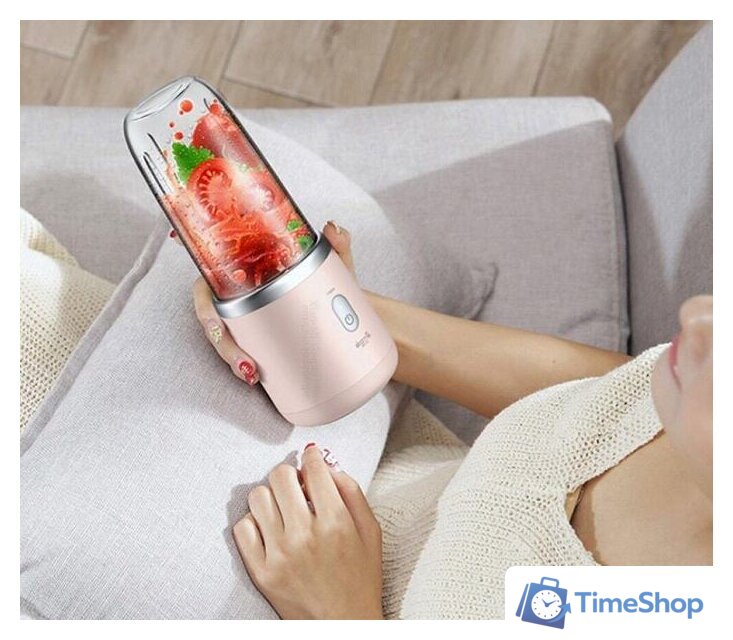 Портативный блендер Deerma DEM-NU05 Pink - Изображение №3 — Интернет-магазин Time-Shop
