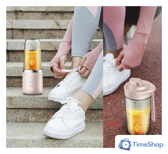 Портативный блендер Deerma DEM-NU05 Pink - Изображение №4 — Интернет-магазин Time-Shop