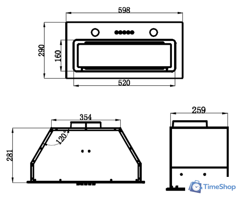 Кухонная вытяжка MAUNFELD Trapeze 601GG (белый) - Изображение №2 — Интернет-магазин Time-Shop