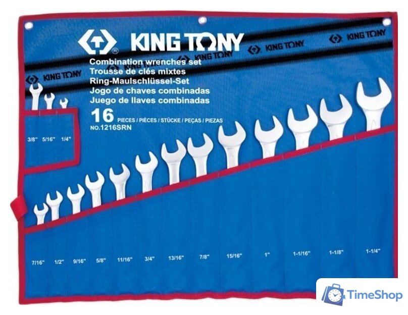 Набор ключей King Tony 1216SRN (16 предметов) - Изображение №1 — Интернет-магазин Time-Shop
