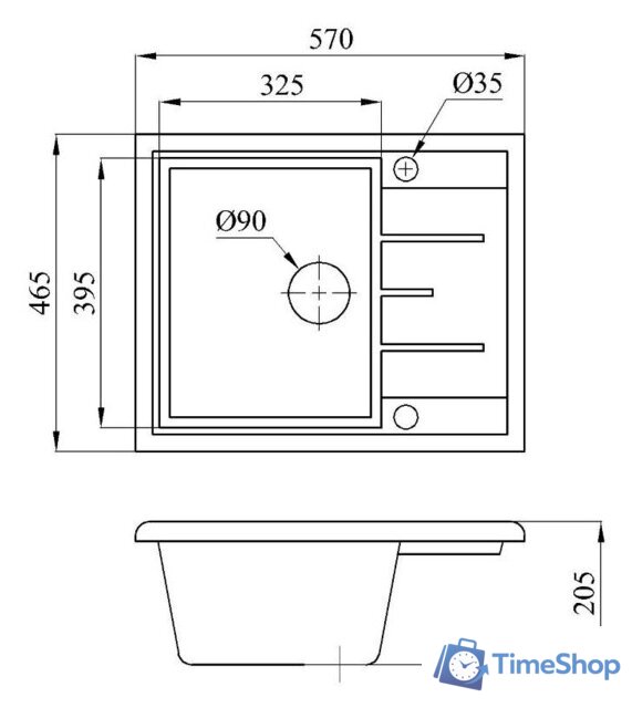 Кухонная мойка БелЭворс Mila L + смеситель W4998-4 (бежевый) - Изображение №6 — Интернет-магазин Time-Shop
