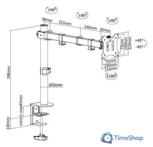 Кронштейн для монитора ErgoSmart Simple II - Изображение №2 — Интернет-магазин Time-Shop