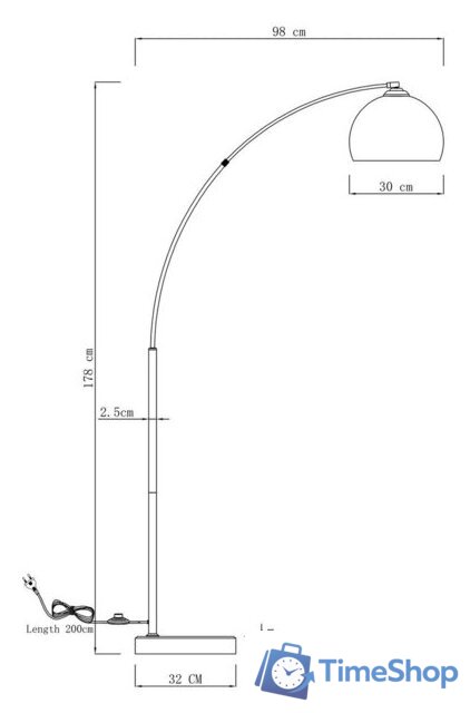 Торшер Moderli Arco V10993-F - Изображение №2 — Интернет-магазин Time-Shop