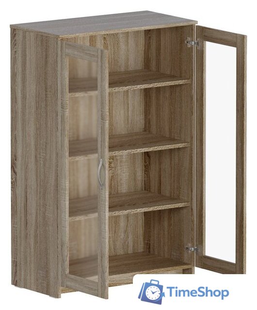 Тумба Mio Tesoro Сириус 2 двери со стеклом 78x123 2.02.03.390.3 (дуб сонома) - Изображение №2 — Интернет-магазин Time-Shop