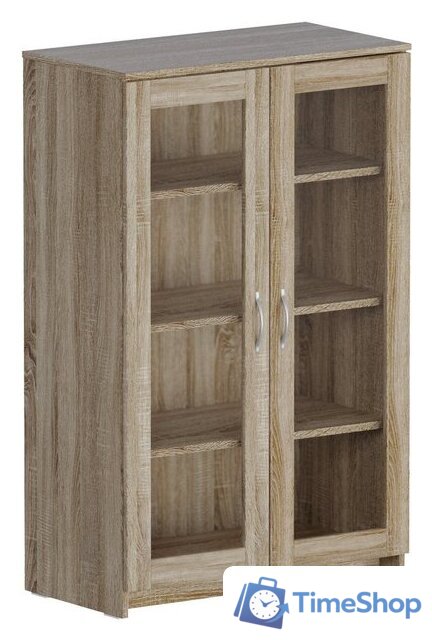 Тумба Mio Tesoro Сириус 2 двери со стеклом 78x123 2.02.03.390.3 (дуб сонома) - Изображение №1 — Интернет-магазин Time-Shop