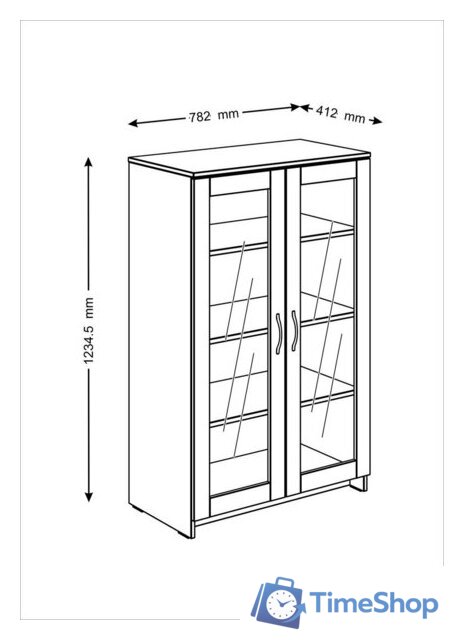Тумба Mio Tesoro Сириус 2 двери со стеклом 78x123 2.02.03.390.3 (дуб сонома) - Изображение №4 — Интернет-магазин Time-Shop