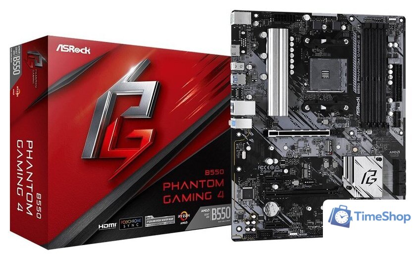 Материнская плата ASRock B550 Phantom Gaming 4 - Изображение №2 — Интернет-магазин Time-Shop