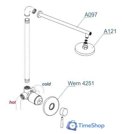 Душевая система  Wasserkraft A12497 - Изображение №4 — Интернет-магазин Time-Shop