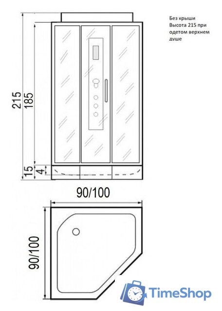 Душевая кабина River Penta 100 (без крыши) - Изображение №2 — Интернет-магазин Time-Shop