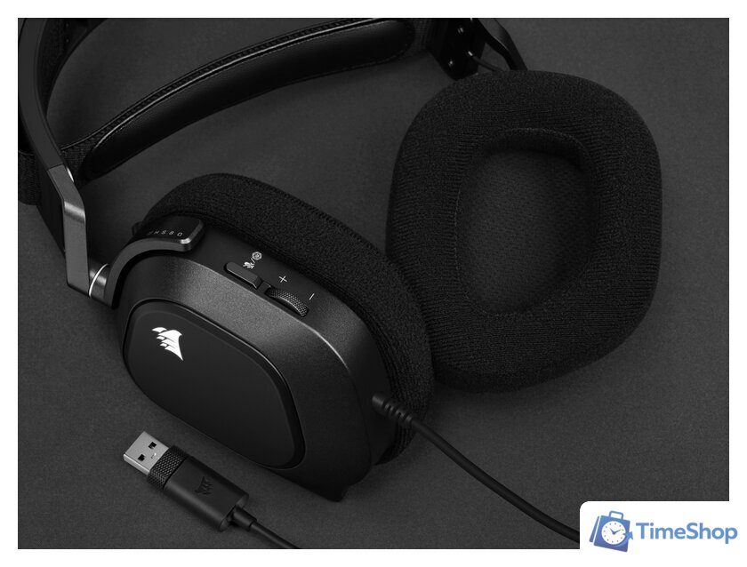 Наушники Corsair HS80 RGB USB (карбон) - Изображение №7 — Интернет-магазин Time-Shop