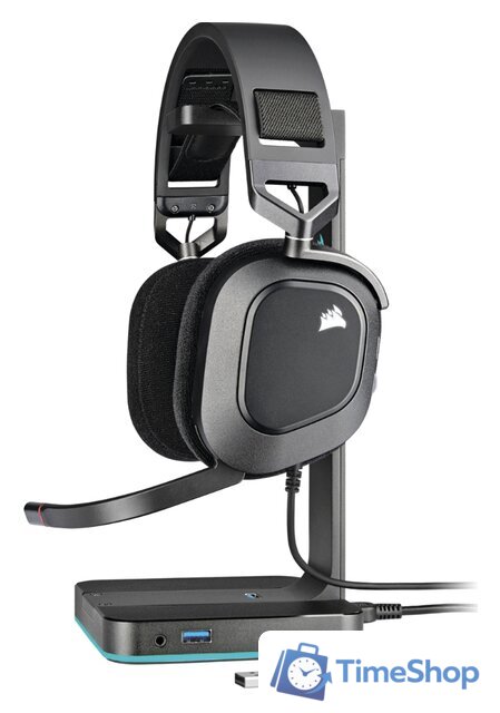 Наушники Corsair HS80 RGB USB (карбон) - Изображение №2 — Интернет-магазин Time-Shop