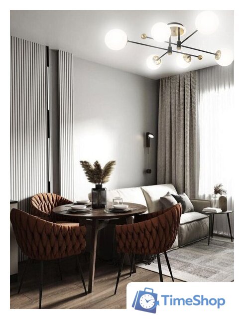 Припотолочная люстра Aitin Pro L73043/6T (черный/золото) - Изображение №3 — Интернет-магазин Time-Shop