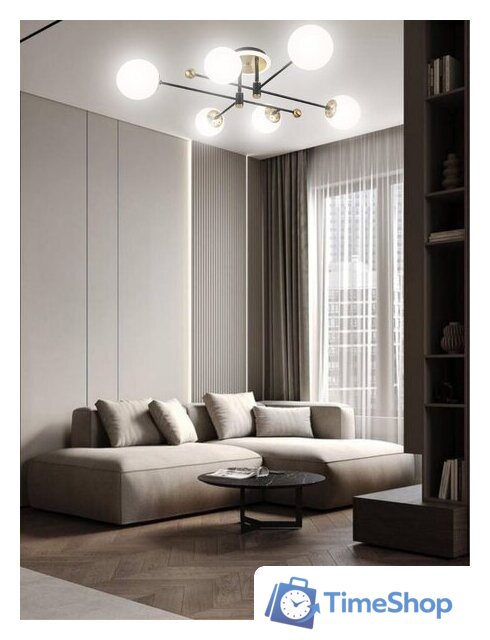 Припотолочная люстра Aitin Pro L73043/6T (черный/золото) - Изображение №5 — Интернет-магазин Time-Shop