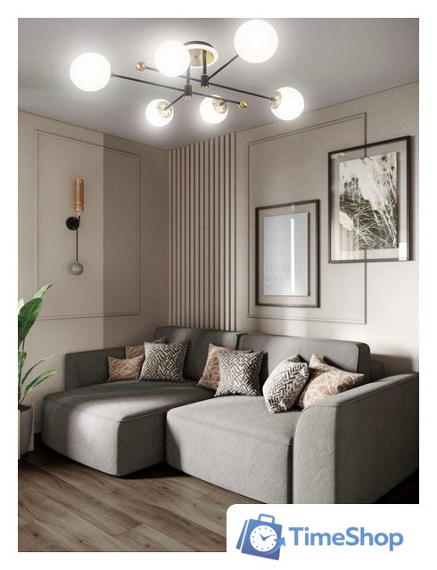 Припотолочная люстра Aitin Pro L73043/6T (черный/золото) - Изображение №2 — Интернет-магазин Time-Shop