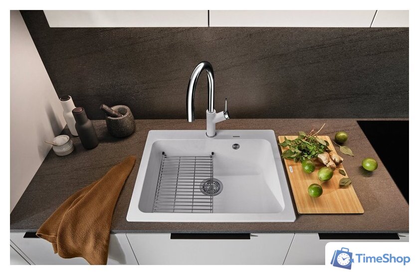 Кухонная мойка Blanco Naya 5 527127 (мягкий белый) - Изображение №2 — Интернет-магазин Time-Shop