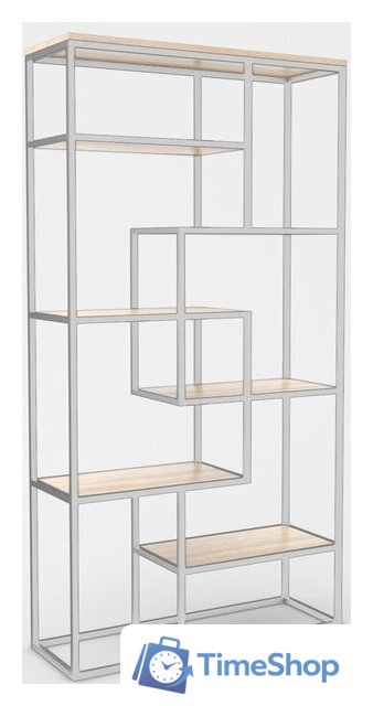 Стеллаж Hype Mebel Зиг-Заг-2 120x200 (белый/древесина белая) - Изображение №1 — Интернет-магазин Time-Shop