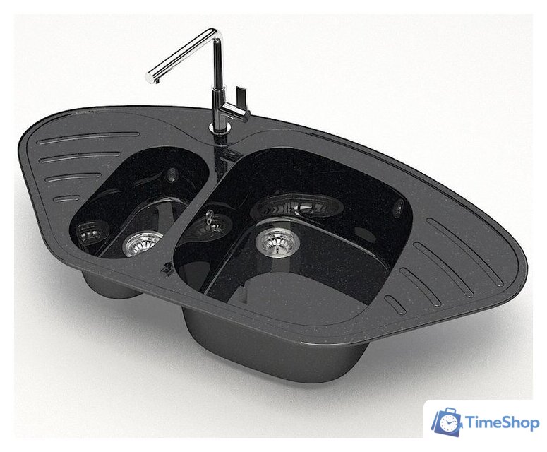 Кухонная мойка MARRBAXX Карельский камень модель 23/Q4 F023Q004 (черный) - Изображение №2 — Интернет-магазин Time-Shop