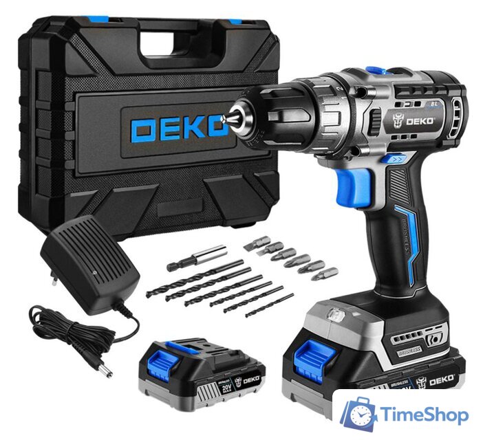 Дрель-шуруповерт Deko Sharker case 063-4036 (с 2-мя АКБ, кейс) - Изображение №1 — Интернет-магазин Time-Shop