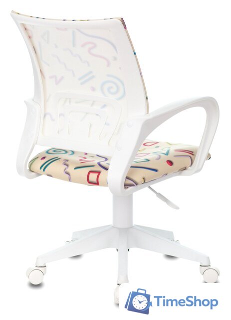 Компьютерное кресло Бюрократ Burokids 1W 1920820 (песочный Sticks 02/пластик белый) - Изображение №4 — Интернет-магазин Time-Shop